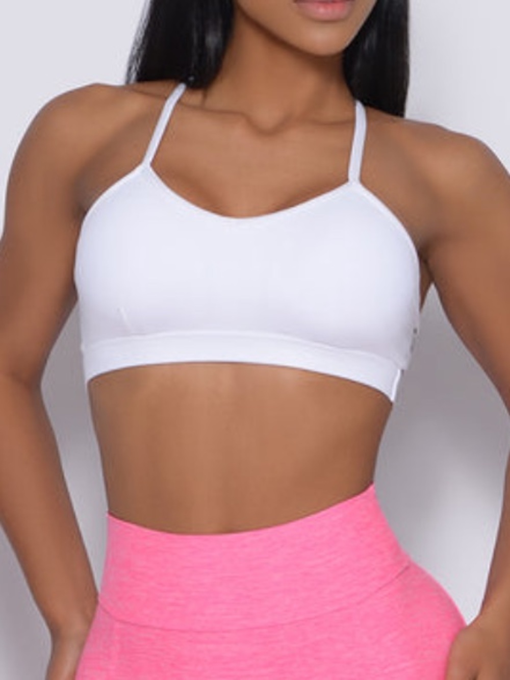 LIKE NEW! Bombshell Sportswear White Pumped Sports Bra Size Medium - Picture 3 of 7